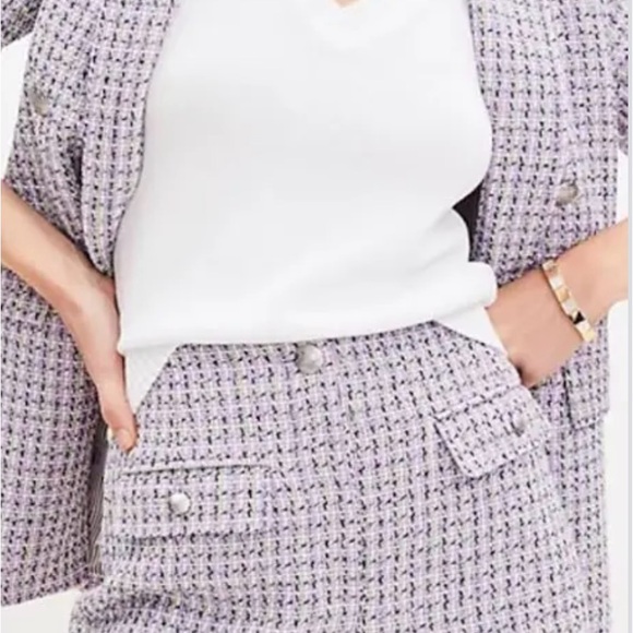 NWT LOFT Tweed Double Breasted Blazer & Shorts Set— both pieces, size 10! - Picture 7 of 7